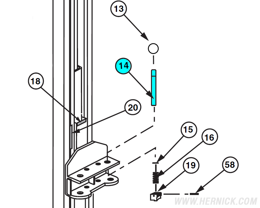 Arm Restraint Actuator Rod (OEM) for Rotary Lift 2-Post hoists (N121-1) - Image 2
