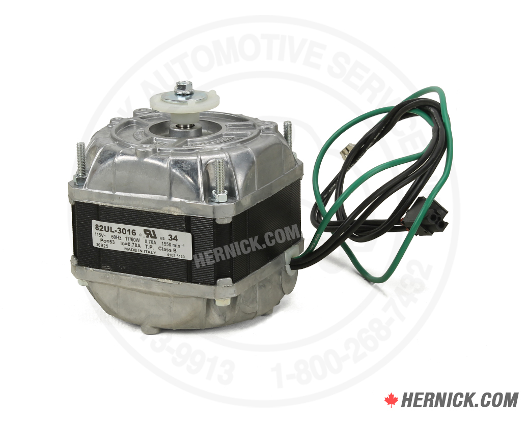 Electric motor and cooling fan assembly designed to move air across an ADE or AHT compressed air aftercooler heat exchanger.