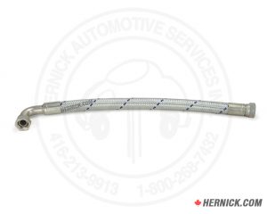 Flexible stainless steel braided hose with threaded end fittings