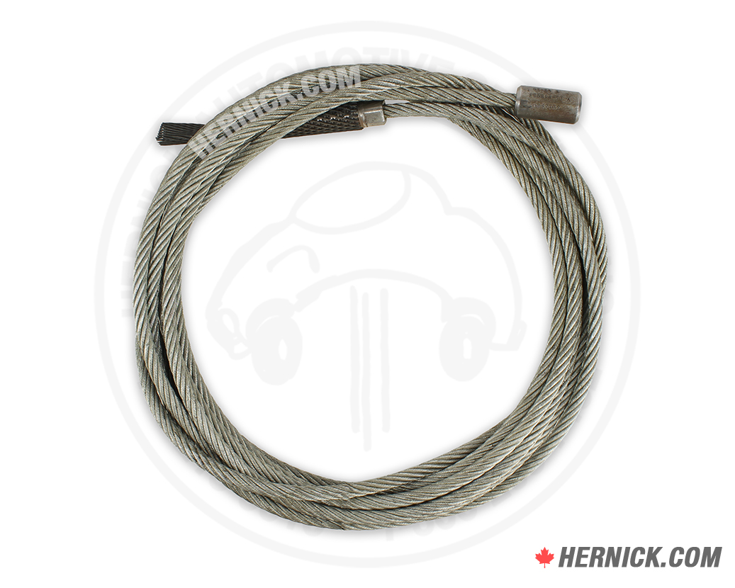 Heavy-duty galvanized steel lifting cable with OEM-style swaged end fittings.