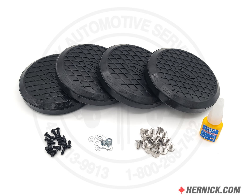 Rubber Arm Pad Kit of 4 (OEM Waffle Style) with Screws for Rotary RA Adapters (FJ5174)