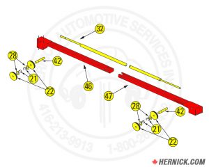 Overhead Bar kit for Rotary Lift 10K Hoists (N480N481N415RD)