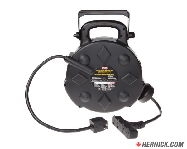 BAYCO SL-8906 Quad-Tap 50' Extension Cord on Retractable Reel