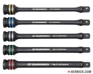 GEARWRENCH 89650 Torque Limiting Impact Extension Bar Set