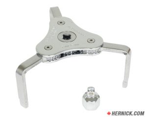LISLE 63890 3-Jaw Oil Filter Wrench with Adapter