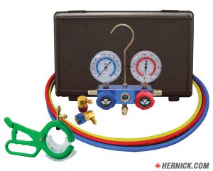 MASTERCOOL 89660-PRO5 Aluminum Manifold Gauge Set with Couplers