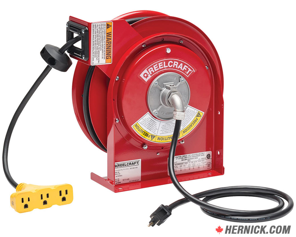 ReelCraft 4545 123 9 Premium Duty Triple Outlet Power Cord (45')