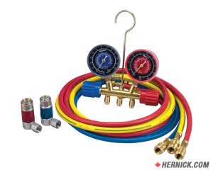 ROBINAIR 45111 2-Way Brass Manifold Gauge Set