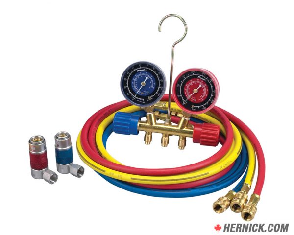 ROBINAIR 45111 2-Way Brass Manifold Gauge Set