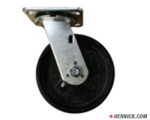 CANBUILT WK-6NB Swivel Crown Tread Cast Iron Caster (6″) – No Brake