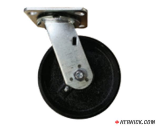CANBUILT WK-6NB Swivel Crown Tread Cast Iron Caster (6″) – No Brake
