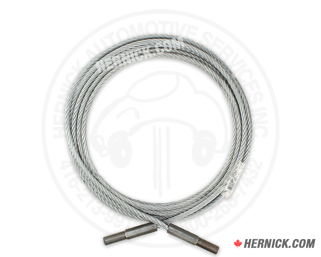 Heavy-duty steel equalizing cable with threaded adjustment ends for a Forward INT9 two-post automotive lift