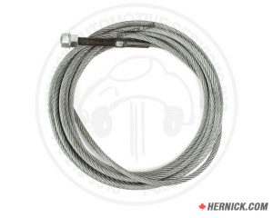 Coiled galvanized steel equalizer cable with swaged threaded fittings on both ends