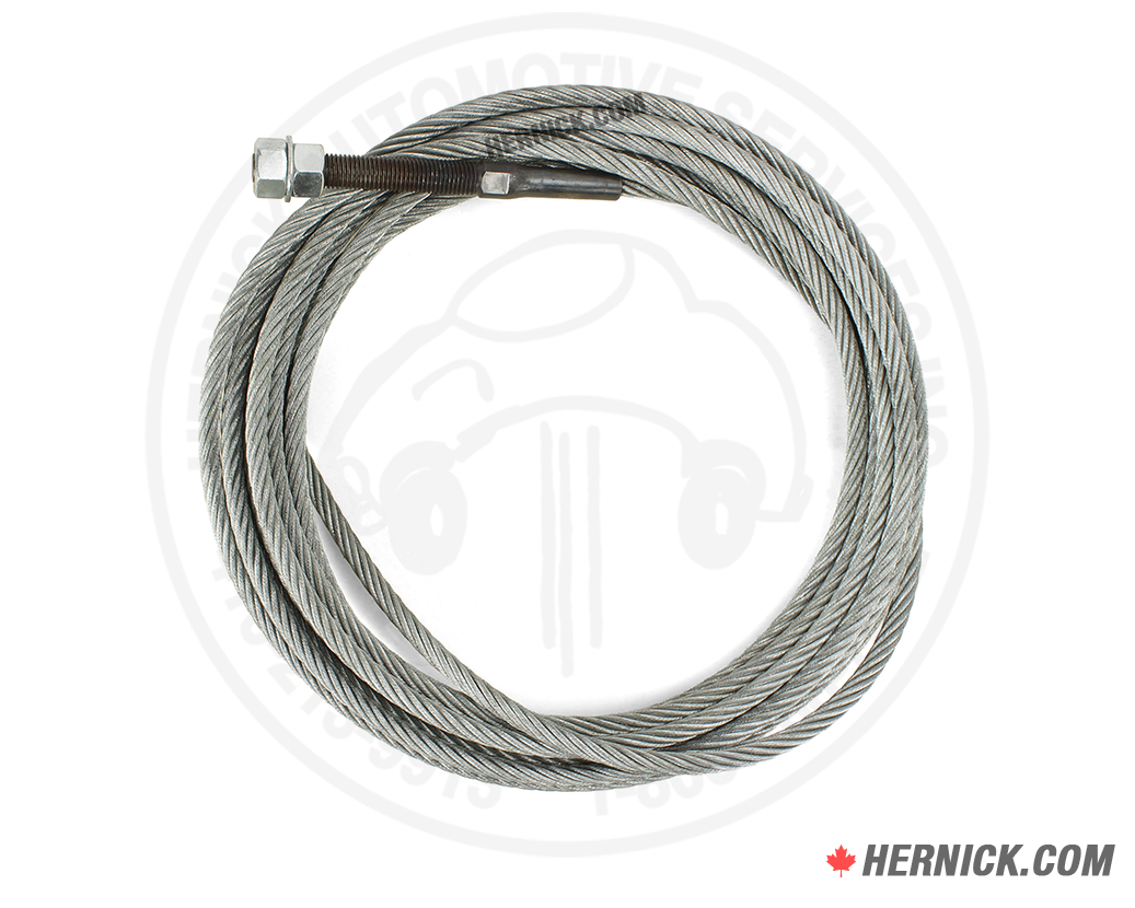 Coiled galvanized steel equalizer cable with swaged threaded fittings on both ends