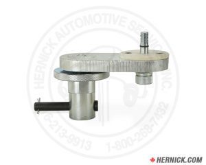 Close-up of the FJ6250 pin adapter assembly for Mercedes SLR lift adapters, featuring a steel pin with mounting hardware.