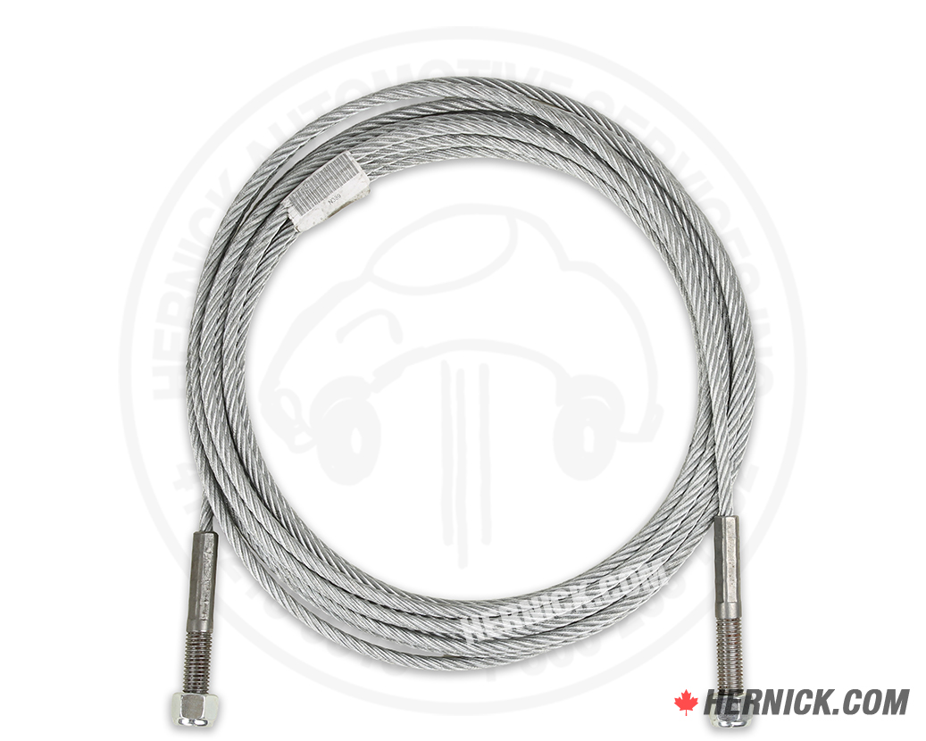 Coiled heavy-duty steel Rotary N389 equalizing cable with threaded end fittings.
