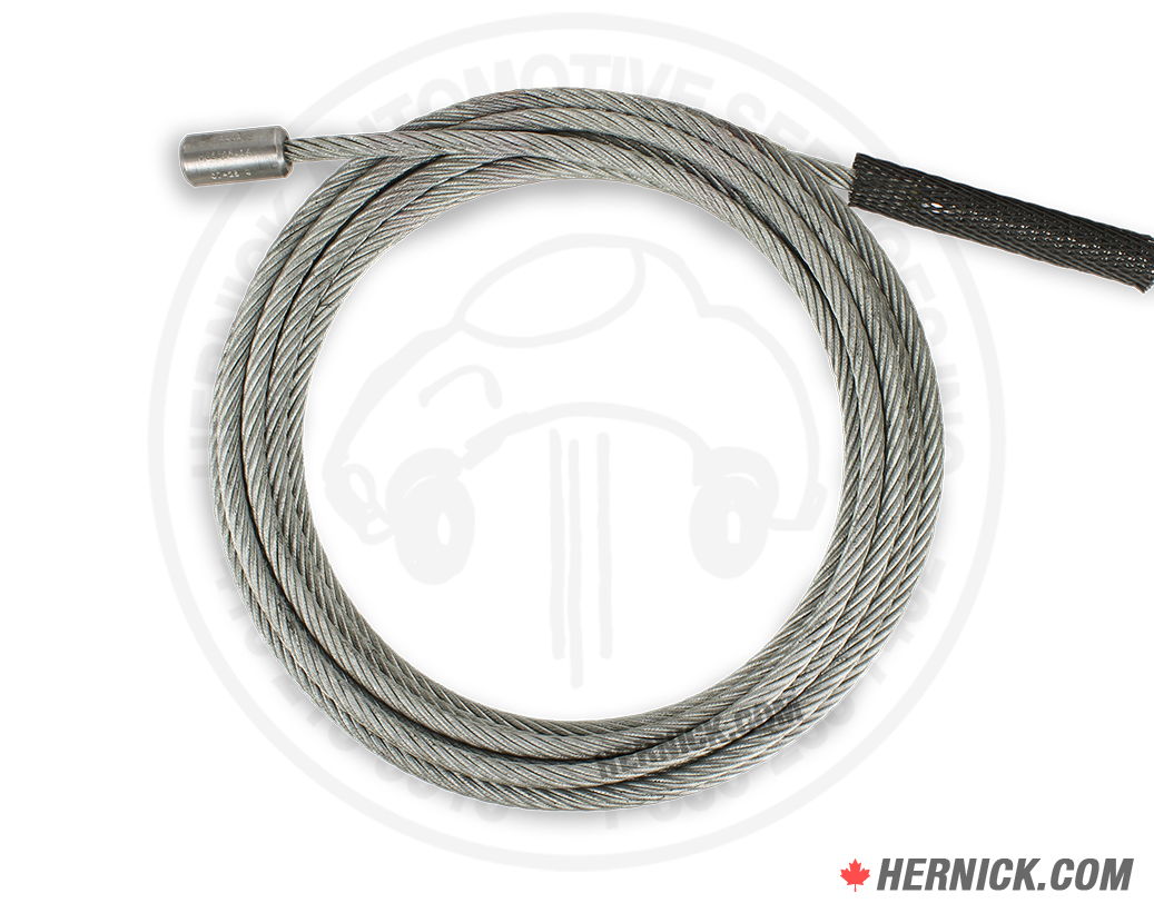 Coiled heavy-duty galvanized steel equalizer cable with swaged threaded fittings on both ends