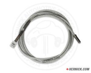 Coiled heavy-duty Rotary S130259Y steel lift cable with fitted ends.