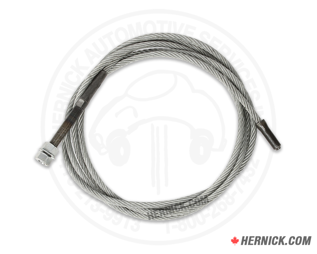 Coiled heavy-duty Rotary S130259Y steel lift cable with fitted ends.