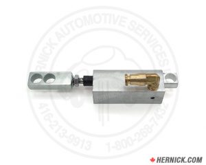 silver air cylinder with gold coloured attachments.
