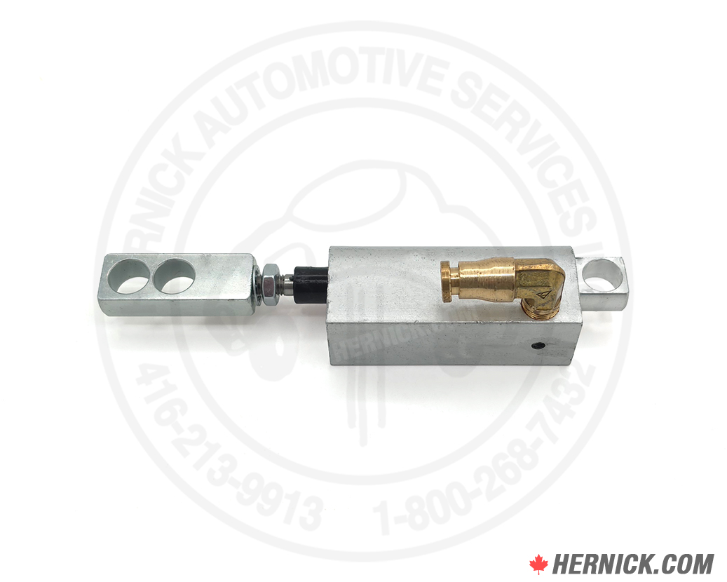 silver air cylinder with gold coloured attachments.