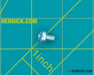 Rotary B23-6X8 metric Phillips pan head screw on a green background with yellow grid marks.