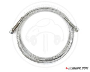 Coiled heavy-duty galvanized steel equalizing cable with swaged threaded fittings on both ends