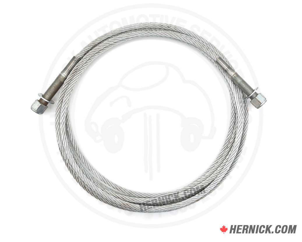 Coiled heavy-duty galvanized steel equalizing cable with swaged threaded fittings on both ends
