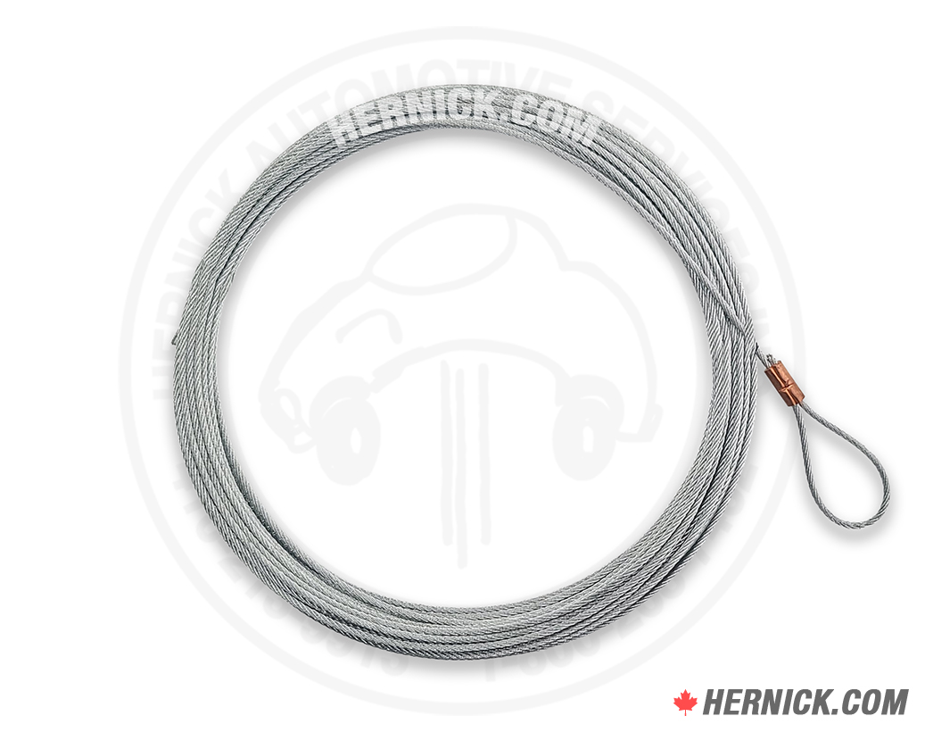 Coiled extended-height steel lock release cable with protective housing and fitted ends