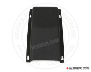 Rectangular steel lock release cover panel without a slot