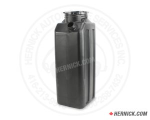 Rectangular 4-gallon hydraulic oil reservoir tank measuring approximately 20 inches long.