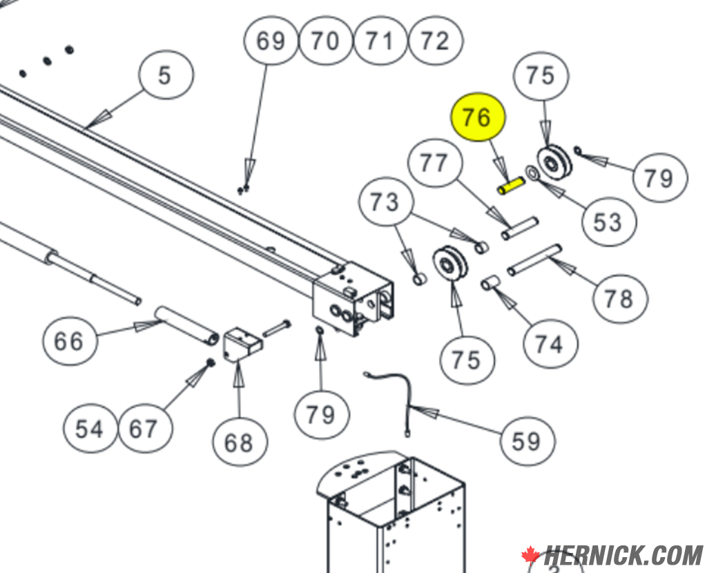 Short Sheave Pin (Asymmetric) for Challenger Lift (3W-03-12)