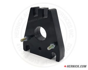 Black heavy-duty steel cable pull bar with precision-machined mounting holes