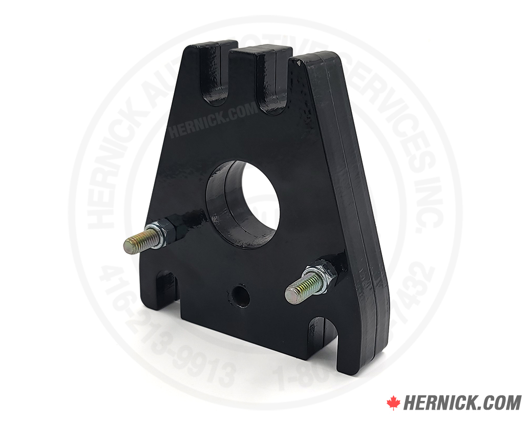 Black heavy-duty steel cable pull bar with precision-machined mounting holes