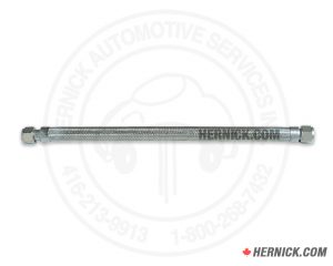 Flexible exhaust soft tube hose with fitted ends designed for a Whispair 10 HP reciprocating air compressor.