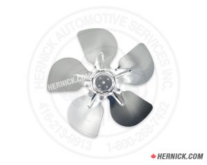 Replacement multi-blade cooling fan designed to mount to an aftercooler motor and move air across a compressed air heat exchanger.