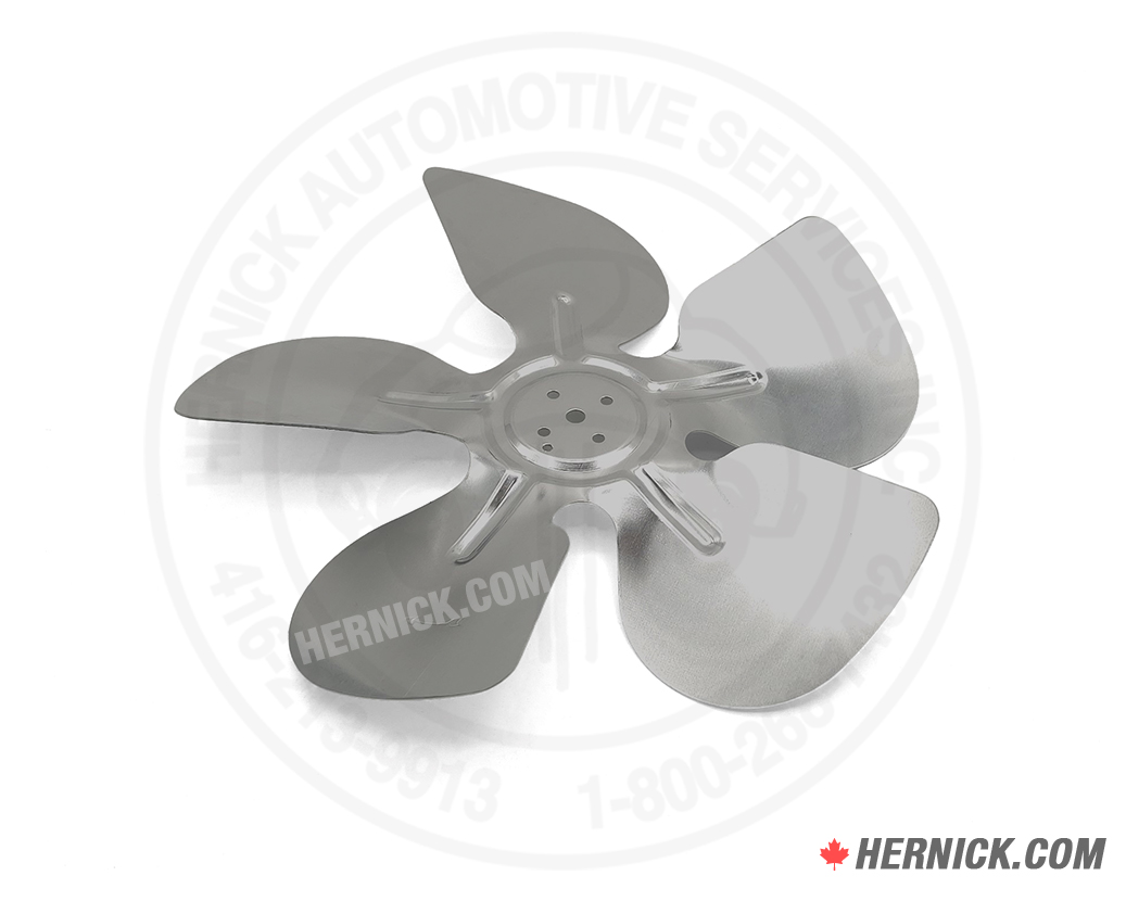 Replacement multi-blade cooling fan designed to mount to an aftercooler motor and move air across a compressed air heat exchanger.
