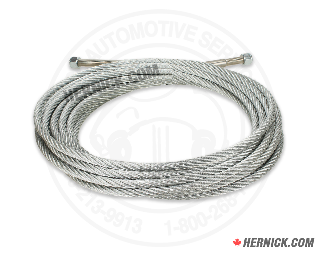 Coiled 3/8-inch galvanized steel equalizing cable with 1/2-13 threaded studs on both ends.