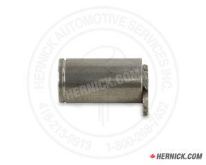 Side view of heavy-duty steel WHIP ALIF-215-071 pulley pin measuring 1 inch in outside diameter and 1-15/16 inches long