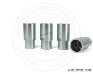 heavy-duty 3-inch stackable automotive lift adapter height extensions supplied as a four-pack.