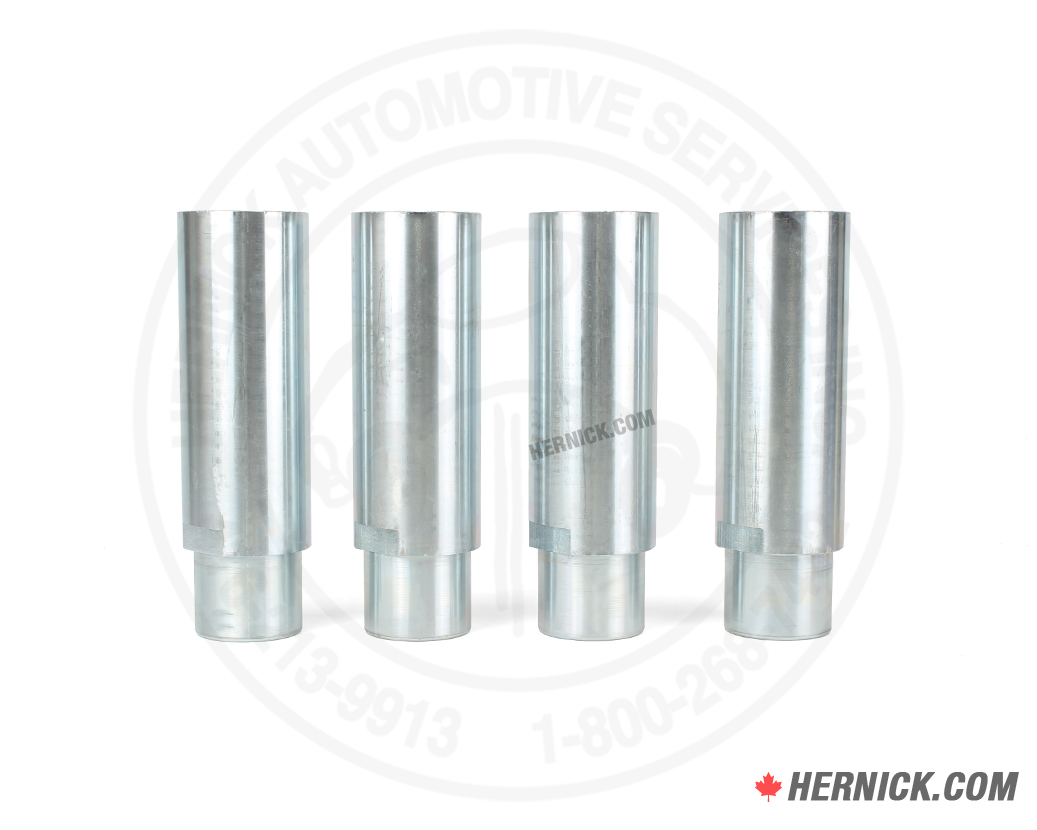 heavy-duty 6-inch stackable automotive lift adapter height extensions supplied as a four-pack.