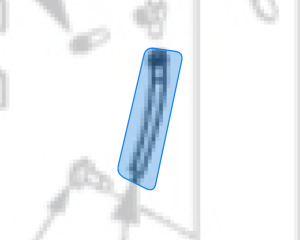 125" Power Unit Hose (N368) highlighted in an interactive parts breakdown