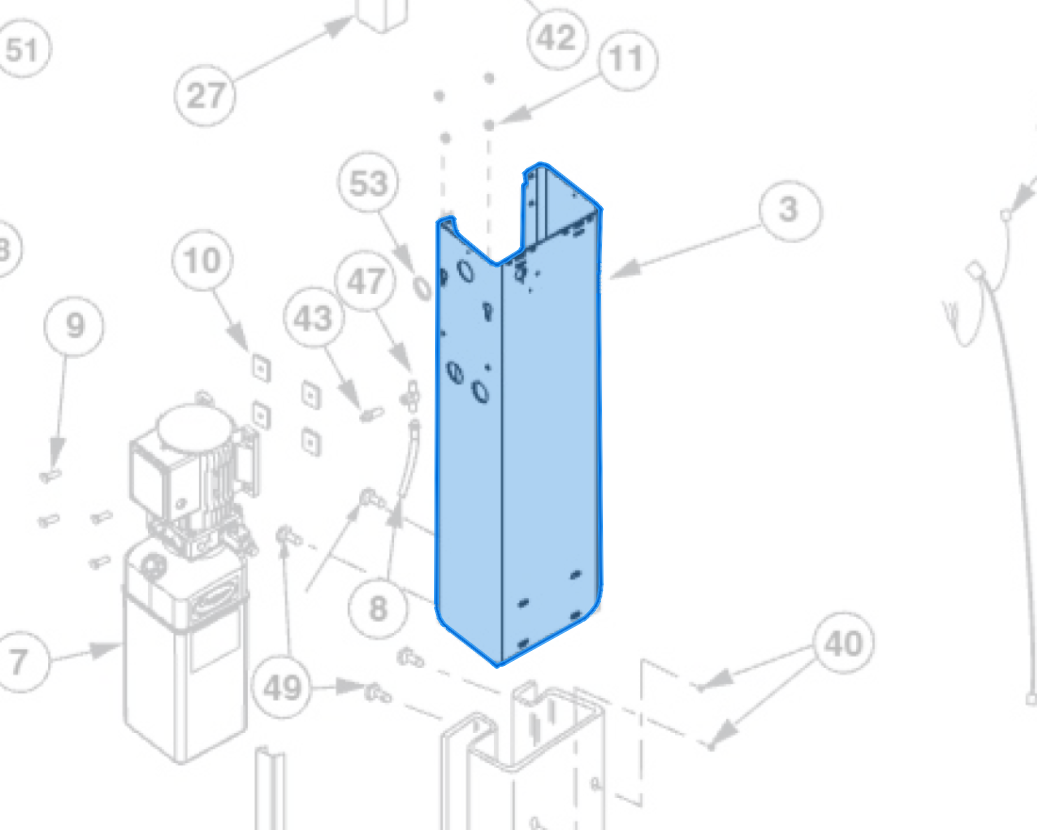 Column Extension EH0 (N470BK) highlighted in an interactive parts breakdown