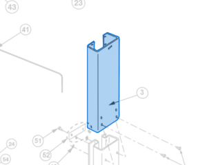 Column Extension (N495RD) highlighted in an interactive parts breakdown