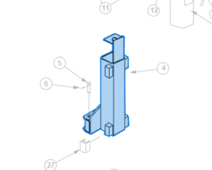 Carriage Weld, Universal (N89RD) highlighted in an interactive parts breakdown