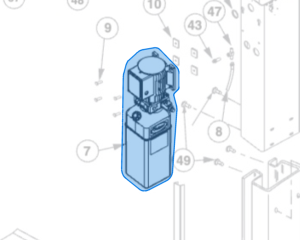 1PH Rotary Power Unit, Rotate Motor 90 Deg. (P3494) highlighted in an interactive parts breakdown
