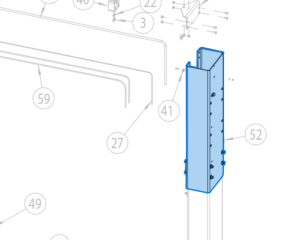 Column Extension (VT12-3002BL) highlighted in an interactive parts breakdown
