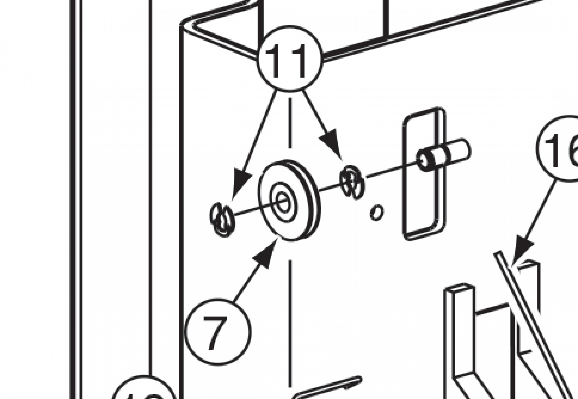Highlighted location of this part in the SPOA10-AV 2000 Series  - Locking Latch - Right Column breakdown
