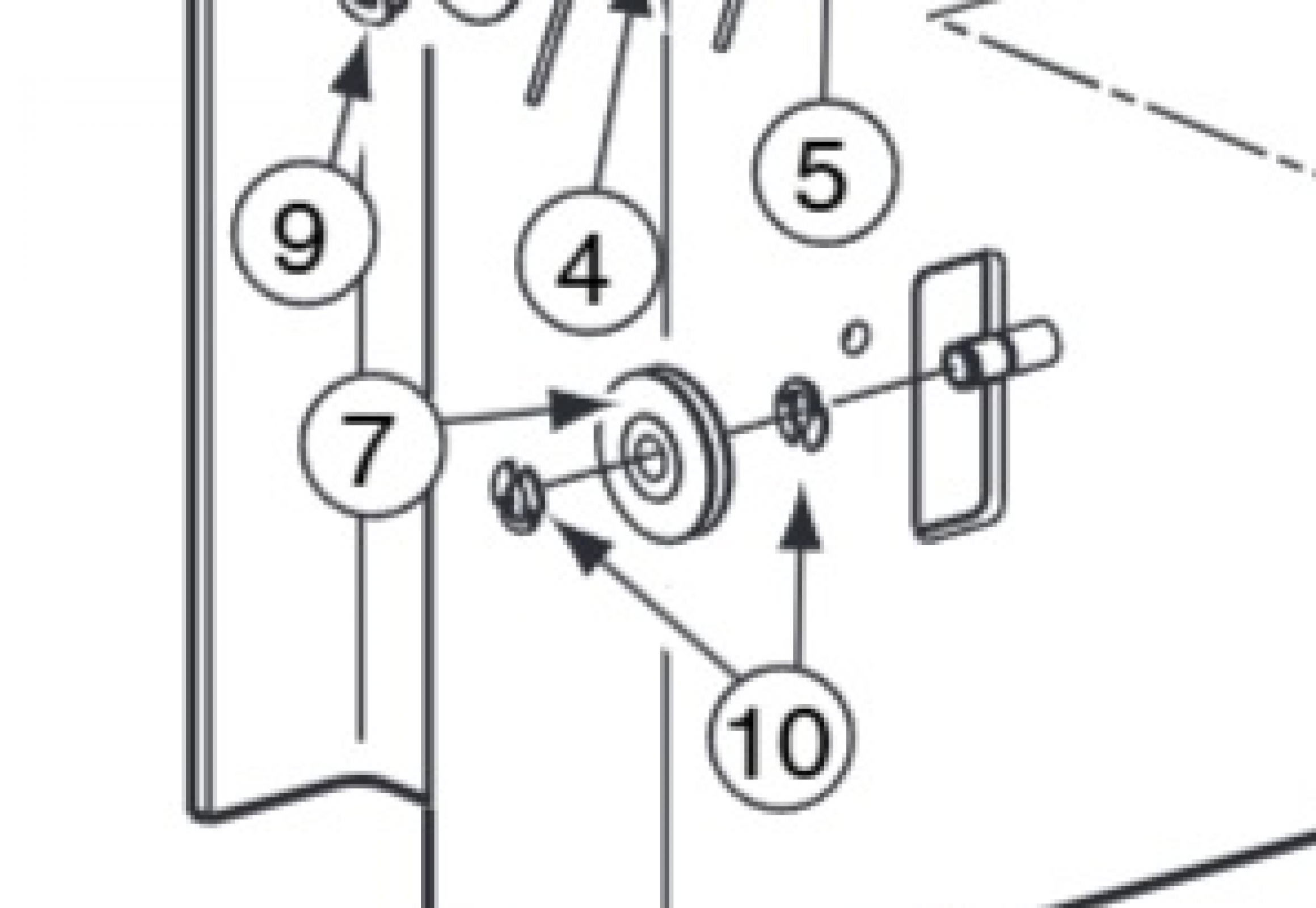 Highlighted location of this part in the SPOA10-AV 2000 Series  - Locking Latch - Left Column breakdown