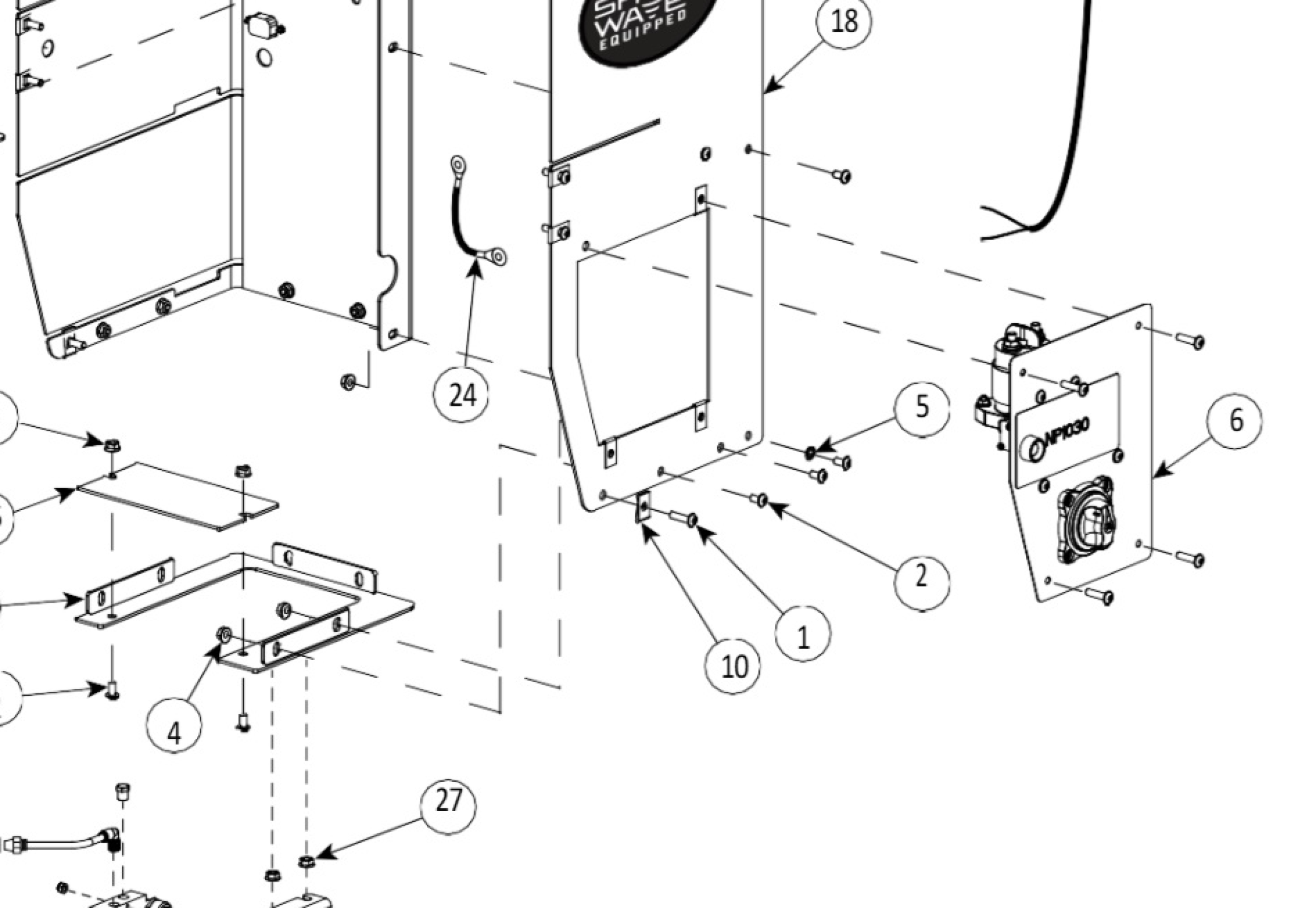 Highlighted location of this part in an interactive parts breakdown